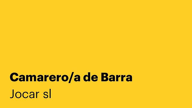 Camarero/a de Barra