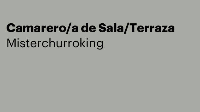 Camarero/a de Sala/Terraza