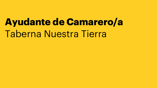 Ayudante de Camarero/a