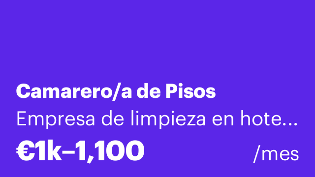 Camarero/a de Pisos