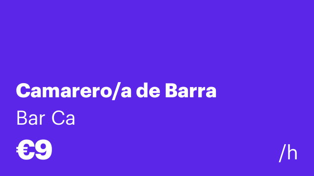 Camarero/a de Barra