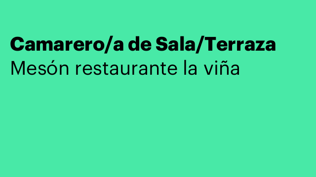 Camarero/a de Sala/Terraza
