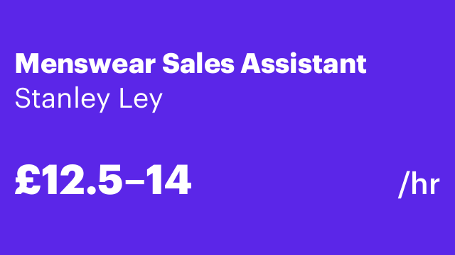 Menswear Sales Assistant