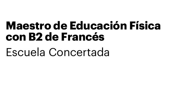 Maestro de Educación Física con B2 de Francés