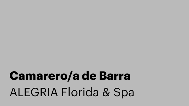 Camarero/a de Barra