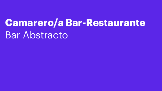 Camarero/a Bar-Restaurante