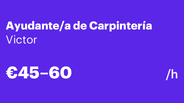 Ayudante/a de Carpintería