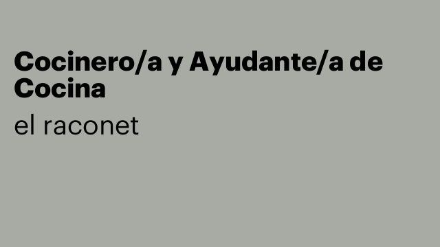 Cocinero/a y Ayudante/a de Cocina