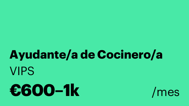 Ayudante/a de Cocinero/a