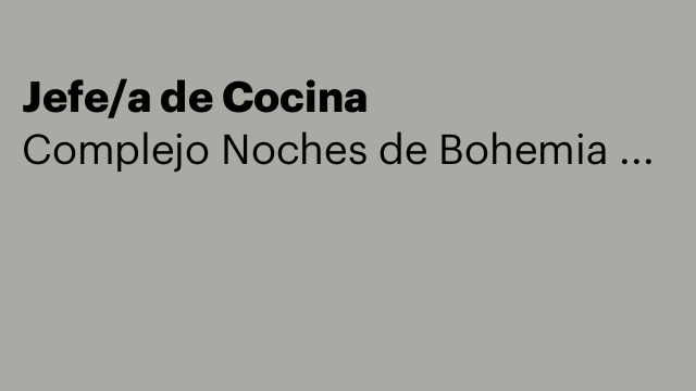 Jefe/a de Cocina