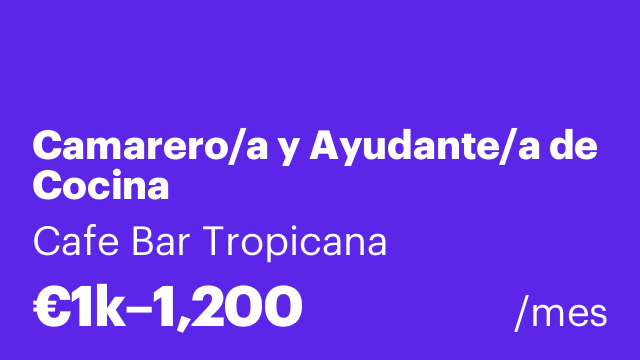 Camarero/a y Ayudante/a de Cocina