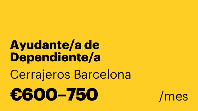 Ayudante/a de Dependiente/a