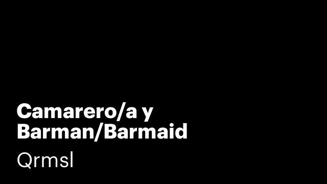 Camarero/a y Barman/Barmaid
