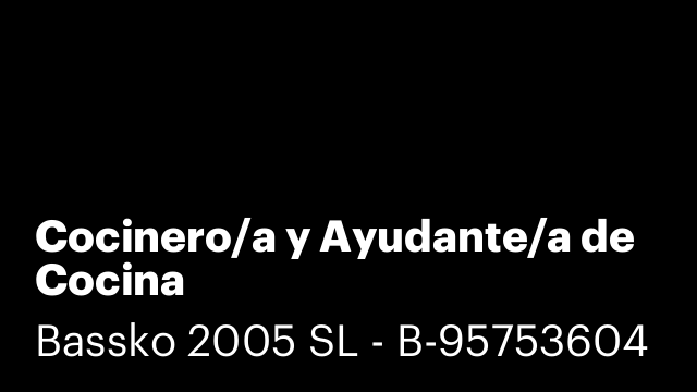 Cocinero/a y Ayudante/a de Cocina