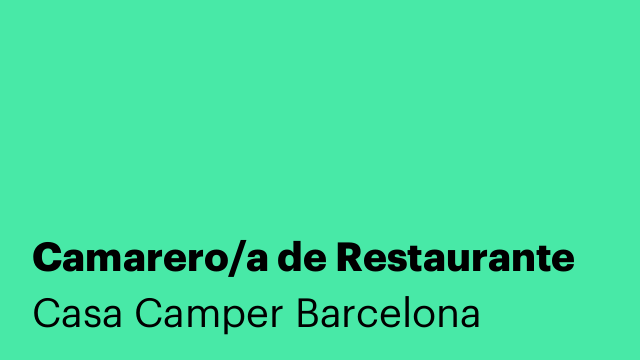 Camarero/a de Restaurante