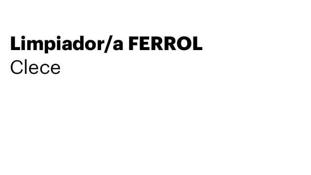 Limpiador/a FERROL