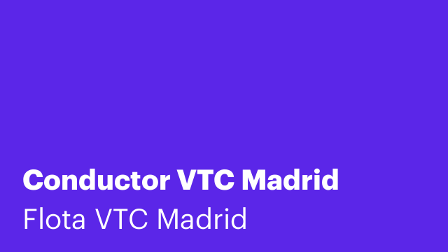 Conductor VTC Madrid