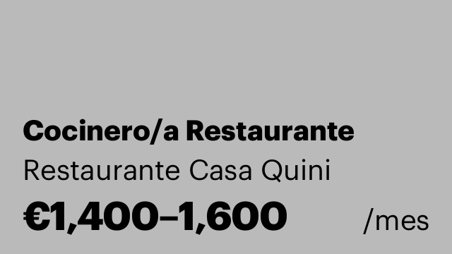 Cocinero/a Restaurante