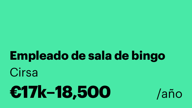 Empleado de sala de bingo