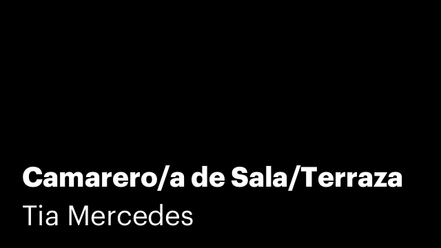 Camarero/a de Sala/Terraza