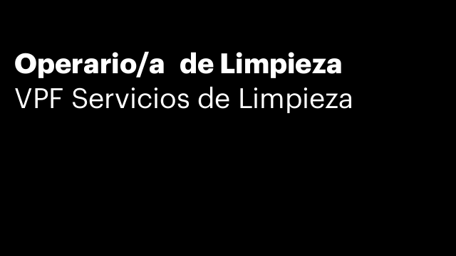 Operario/a  de Limpieza