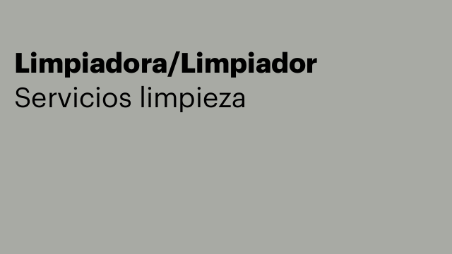 Limpiadora/Limpiador