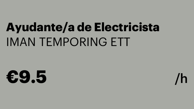 Ayudante/a de Electricista