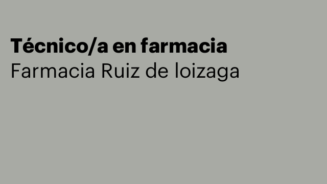 Técnico/a en farmacia