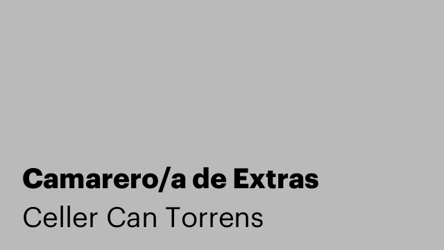 Camarero/a de Extras