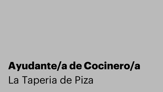 Ayudante/a de Cocinero/a