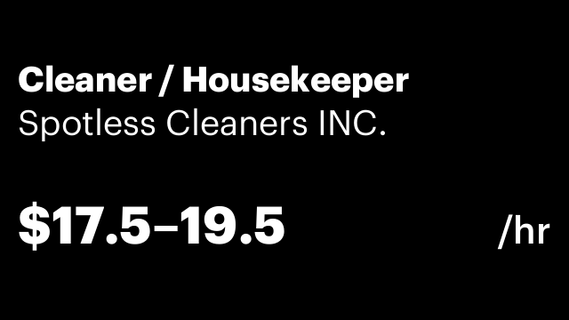 Cleaner / Housekeeper