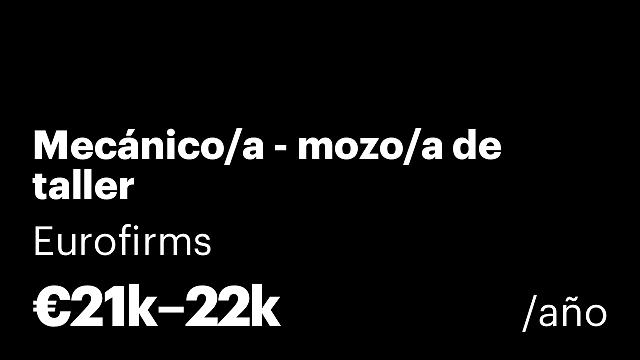 Mecánico/a - mozo/a de taller