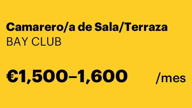 Camarero/a de Sala/Terraza