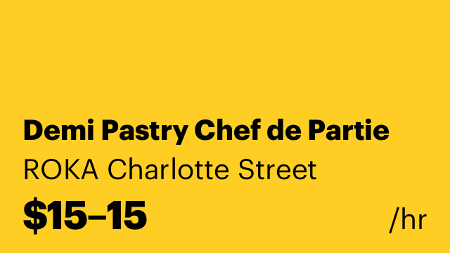 Demi Pastry Chef de Partie
