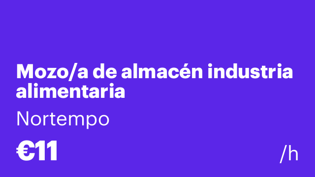 Mozo/a de almacén industria alimentaria