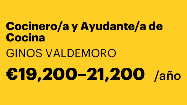 Cocinero/a y Ayudante/a de Cocina