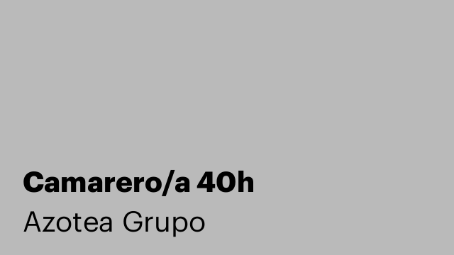 Camarero/a 40h