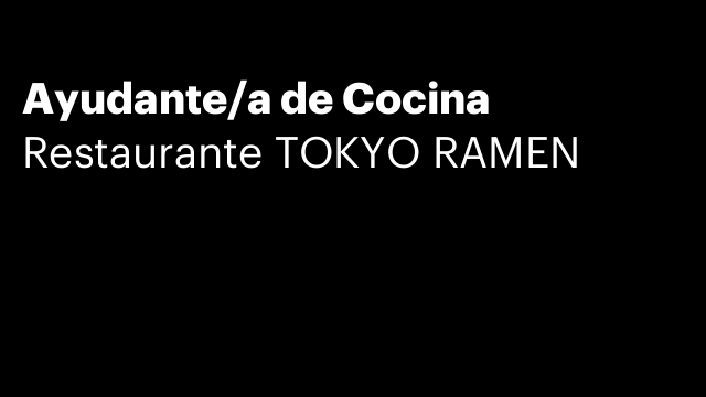 Ayudante/a de Cocina