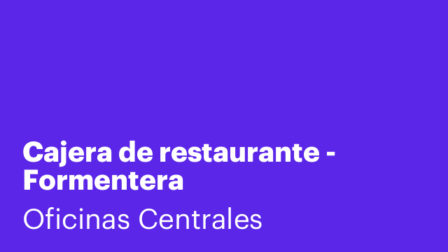 Cajera de restaurante - Formentera