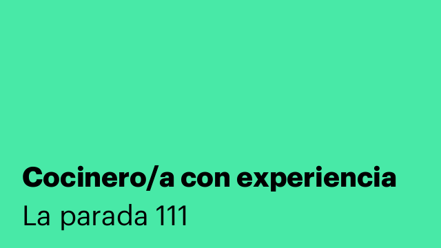Cocinero/a con experiencia