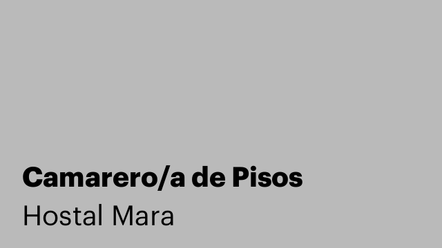 Camarero/a de Pisos