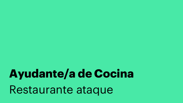 Ayudante/a de Cocina