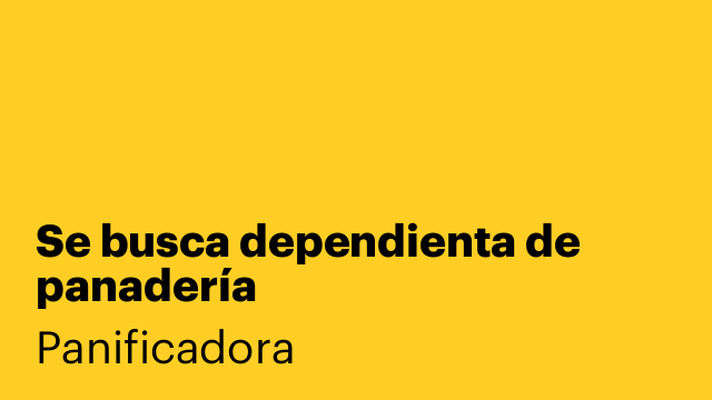 Se busca dependienta de panadería