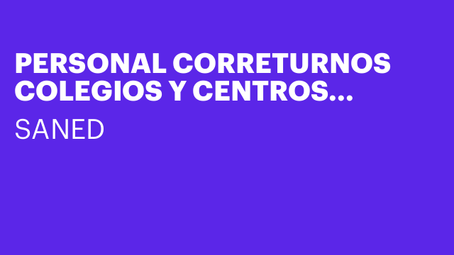 PERSONAL CORRETURNOS COLEGIOS Y CENTROS VALLÉS OCCIDENTAL