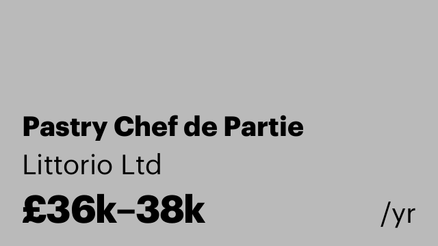 Pastry Chef de Partie