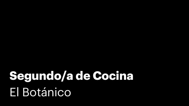 Segundo/a de Cocina