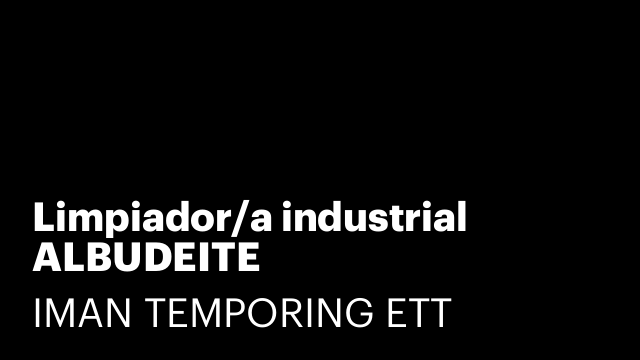 Limpiador/a industrial ALBUDEITE