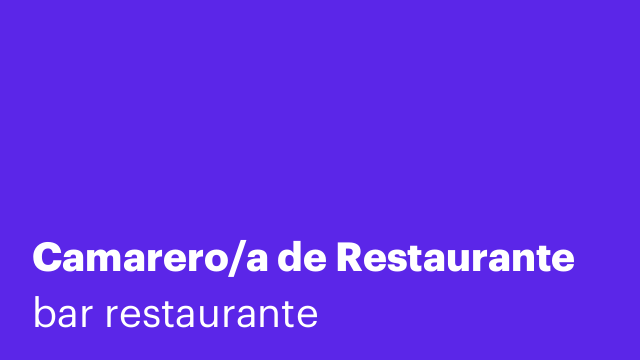 Camarero/a de Restaurante