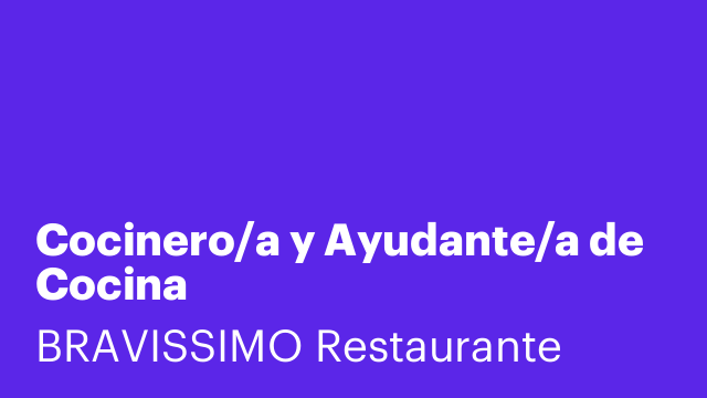 Cocinero/a y Ayudante/a de Cocina