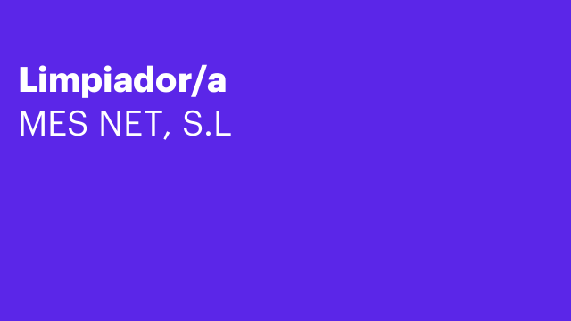 Limpiador/a